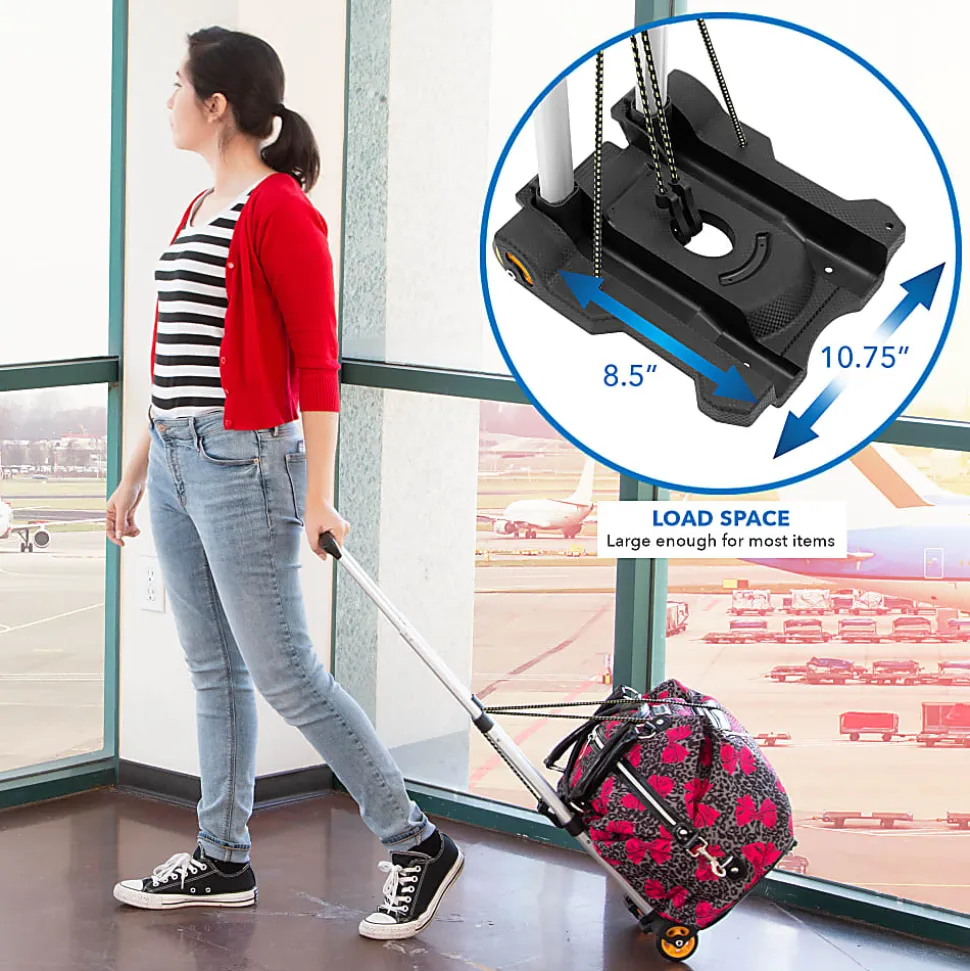 Mount-It! Folding Premium Luggage Cart, Black