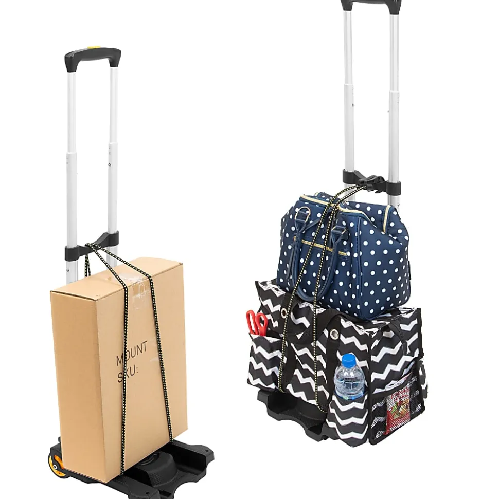 Mount-It! Folding Premium Luggage Cart, Black