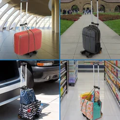 Mount-It! Folding Premium Luggage Cart, Black