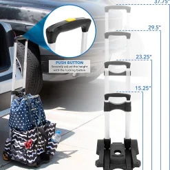 Mount-It! Folding Premium Luggage Cart, Black