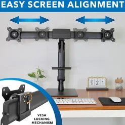 Mount-It! Freestanding Dual Monitor Arm For 17" to 32" Screens With Height Adjustment, Black