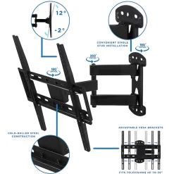 Mount-It! Full Motion Corner TV Wall Mount, For Screens Up to 55