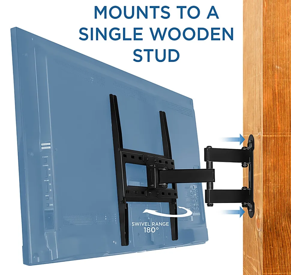 Mount-It! Full Motion Corner TV Wall Mount, For Screens Up to 55", Black