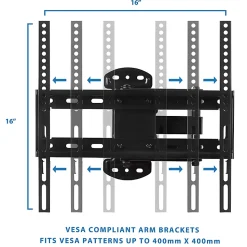 Mount-It! Full Motion Corner TV Wall Mount, For Screens Up to 55