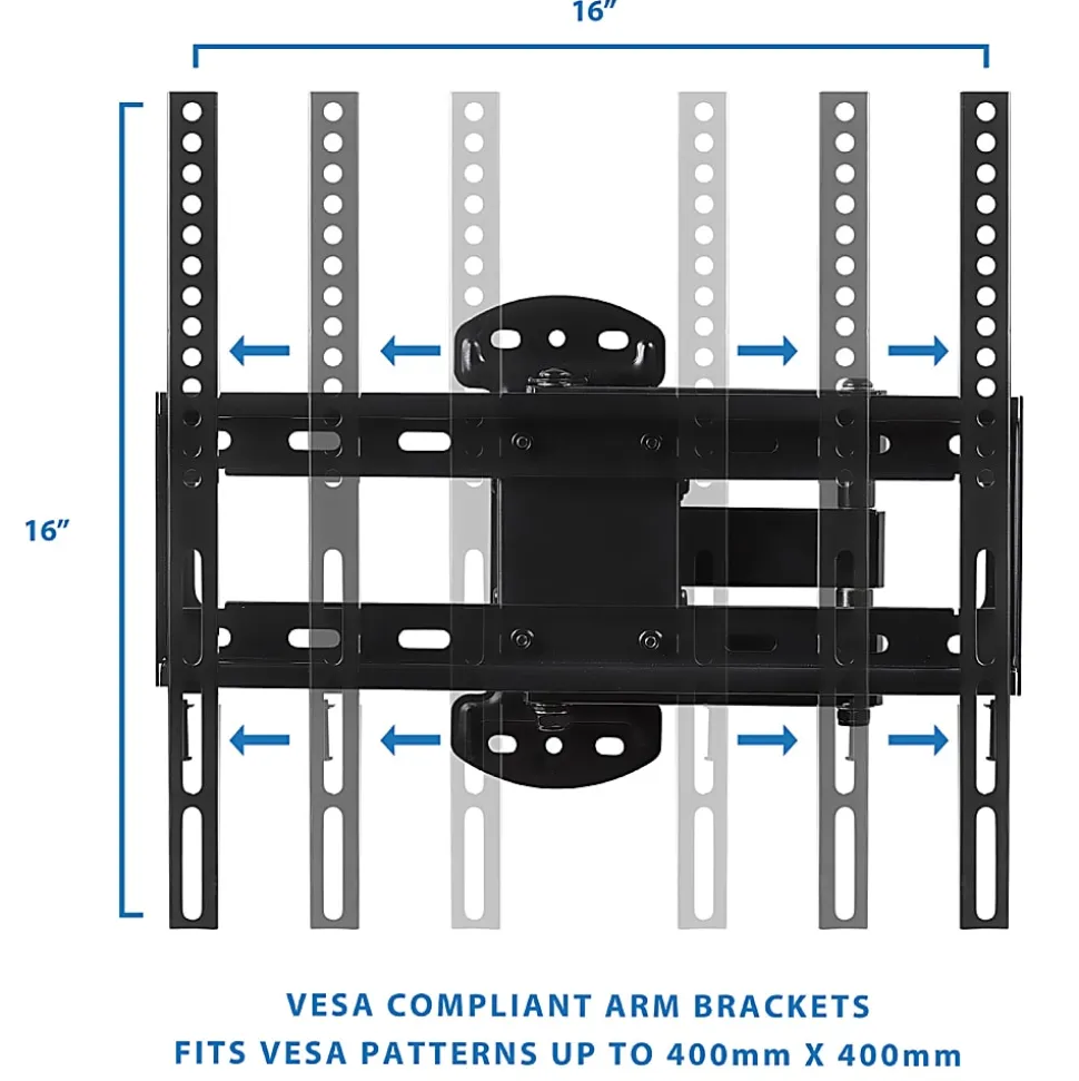 Mount-It! Full Motion Corner TV Wall Mount, For Screens Up to 55", Black