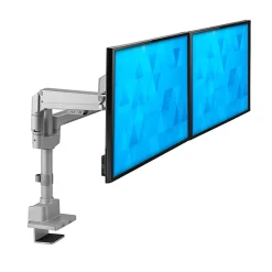Mount-It! Full Motion Dual Monitor Desk Mount, Silver