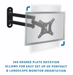 Mount-It! Full Motion Monitor Wall Mount Arm
