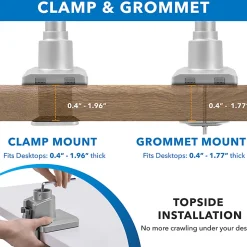 Mount-It! Full Motion Single Monitor Desk Mount, Silver