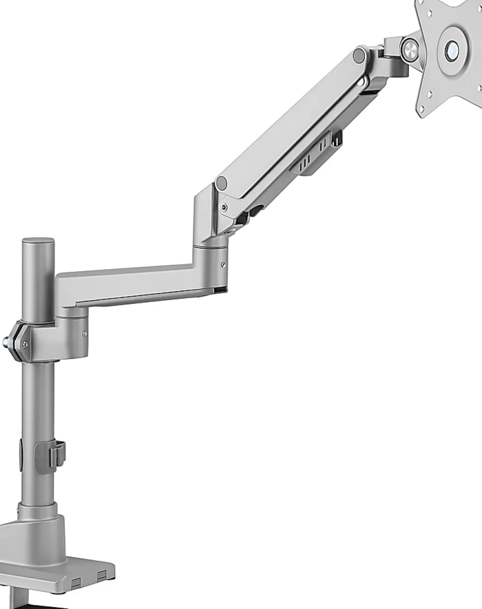 Mount-It! Full Motion Single Monitor Desk Mount, Silver