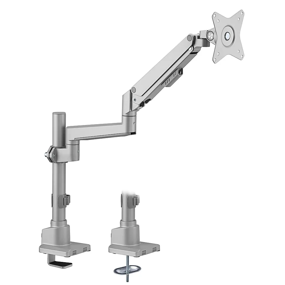 Mount-It! Full Motion Single Monitor Desk Mount, Silver