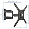 Mount-It! Full Motion TV Wall Mount For Screen Sizes 32" To 55", 2-1/2”H x 10-3/4”W x 14-5/16”D, Black