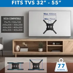 Mount-It! Full Motion TV Wall Mount For Screen Sizes 32