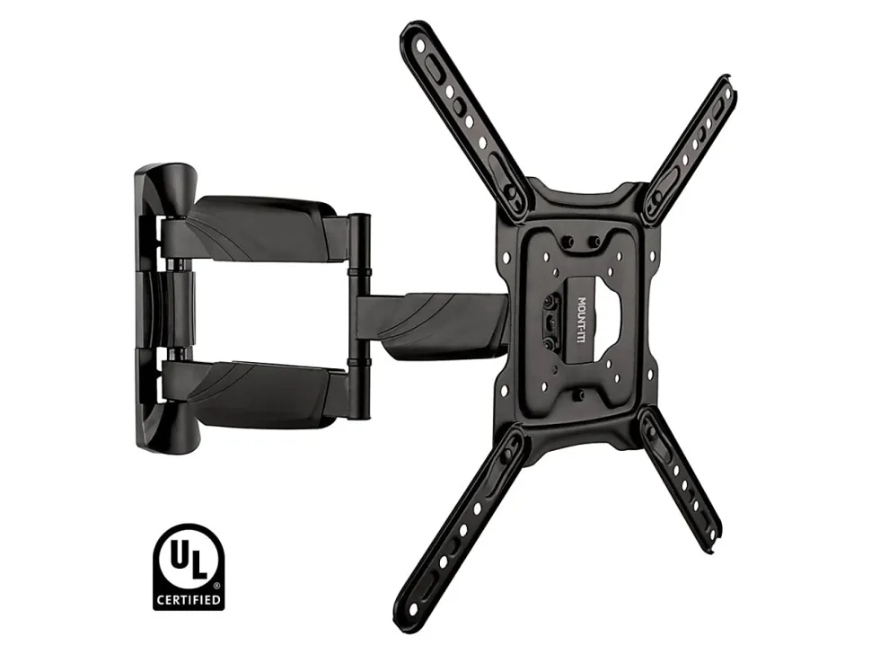 Mount-It! Full Motion TV Wall Mount For Screen Sizes 32" To 55", 2-1/2”H x 10-3/4”W x 14-5/16”D, Black