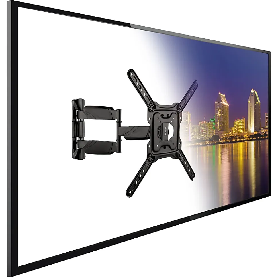 Mount-It! Full Motion TV Wall Mount For Screen Sizes 32" To 55", 2-1/2”H x 10-3/4”W x 14-5/16”D, Black