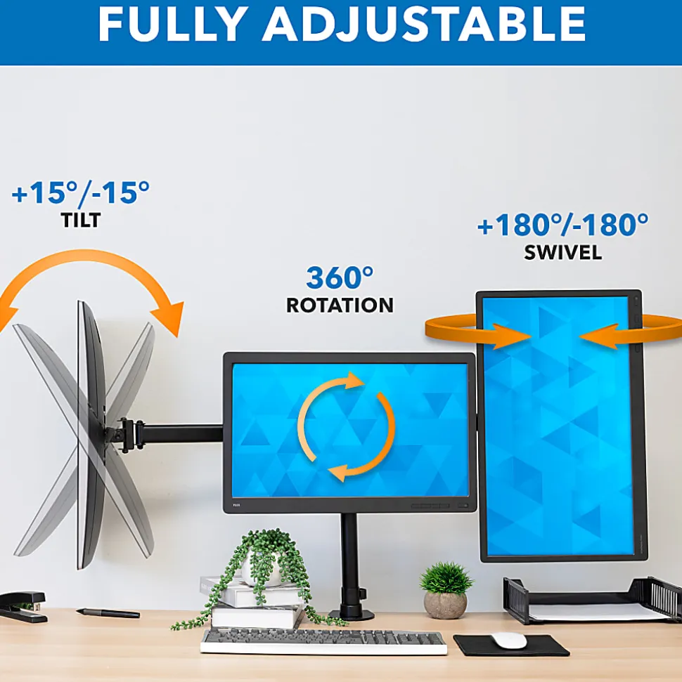 Mount-It! Fully Adjustable Triple Monitor Desk Mount MI-1753