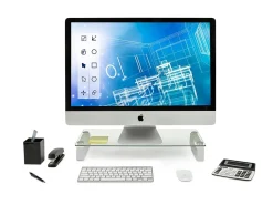 Mount-It! Glass Computer Monitor Riser, 3-1/4