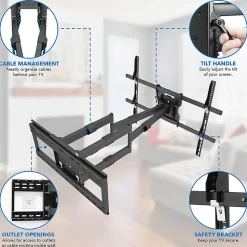 Mount-It! Heavy-Duty TV Wall Mount With Long Extension Arms For 60