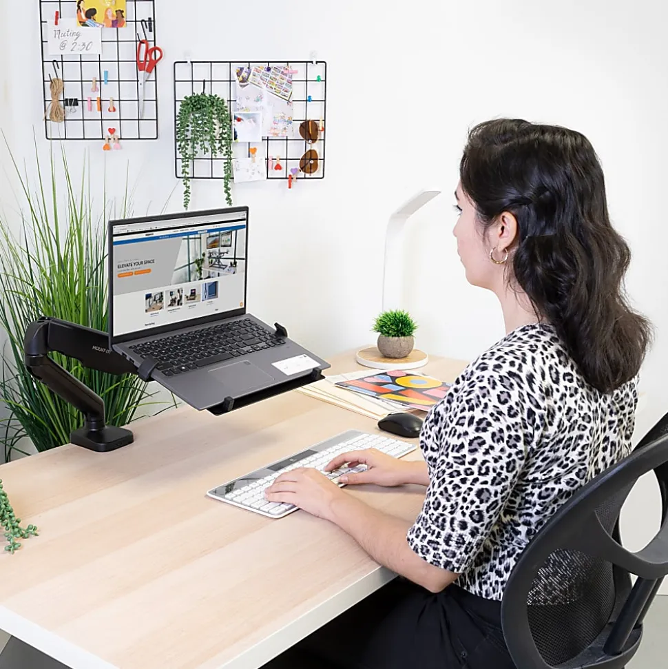 Mount-It! Height Adjustable Laptop Desk Mount, Black, MI6352LT