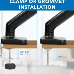Mount-It! Height Adjustable Laptop Desk Mount, Black, MI6352LT