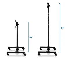 Mount-It! Height-Adjustable Mobile TV Stand For 13” - 42” Screens, Black