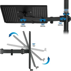 Mount-It! Laptop Notebook Desk Stand Mount, Black, MI-4352LT