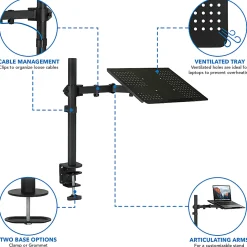 Mount-It! Laptop Notebook Desk Stand Mount, Black, MI-4352LT