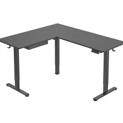 Mount-It! Large Electric 63”W Adjustable Height Corner Standing Desk, Black