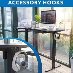 Mount-It! L-Shaped Electric Height-Adjustable Sit-Stand Desk, Black