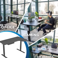Mount-It! L-Shaped Electric Height-Adjustable Sit-Stand Desk, Black