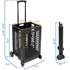 Mount-It! Mesh Rolling Utility Cart, 55 Lb Capacity