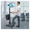 Mount-It! MI-7986 Adjustable PC Mobile Workstation For Dual Monitors, 45"H x 28-1/2"W x 8"D, Black