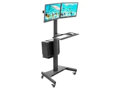 Mount-It! MI-7986 Adjustable PC Mobile Workstation For Dual Monitors, 45