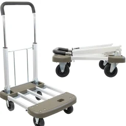 Mount-It! MI-950 Aluminum Heavy-Duty Folding Platform Hand Truck With Expandable Base, 35