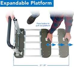 Mount-It! MI-950 Aluminum Heavy-Duty Folding Platform Hand Truck With Expandable Base, 35