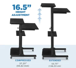 Mount-It! MI-7940B Mobile 37"W Stand-Up Desk, Black