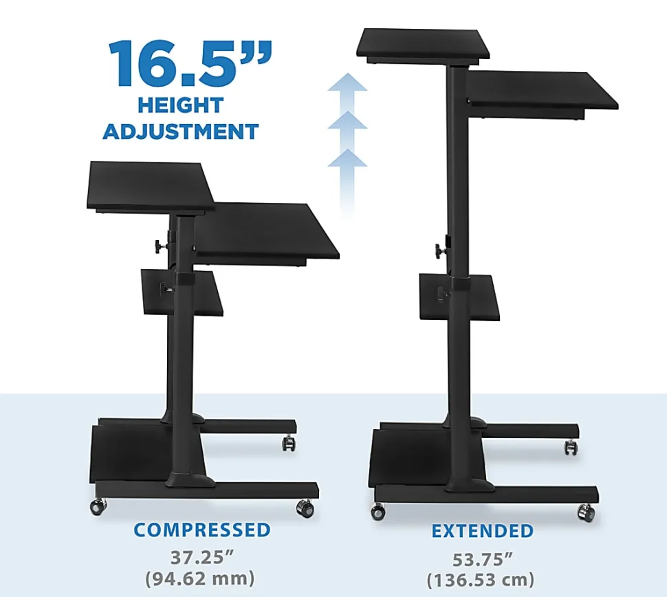 Mount-It! MI-7940B Mobile 37"W Stand-Up Desk, Black