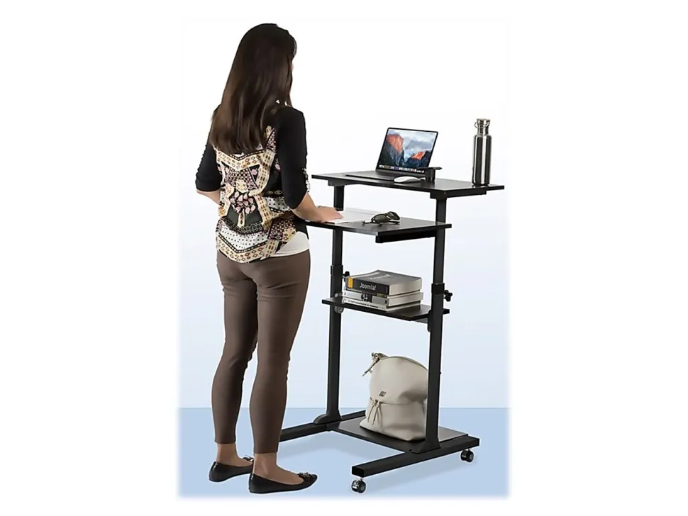 Mount-It! MI-7940B Mobile 37"W Stand-Up Desk, Black