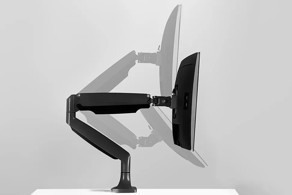 Mount-It! MI-1771B Single Monitor Desk Arm Mount, 19"H x 12"W x 4"D, Black