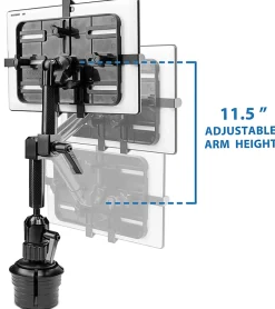 Mount-It! MI-7321 Carbon Fiber Cup Holder Tablet Mount, Black