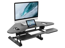Mount-It! MI-7958 Corner 50"W Standing Desk Converter, Black
