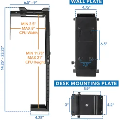Mount-It! MI-7150 CPU Under Desk Mount Bracket, 3.5