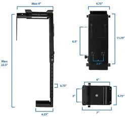 Mount-It! MI-7150 CPU Under Desk Mount Bracket, 3.5