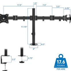 Mount-It! MI-1752 Dual Monitor Desk Mount For 13 - 27