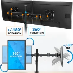 Mount-It! MI-1752 Dual Monitor Desk Mount For 13 - 27