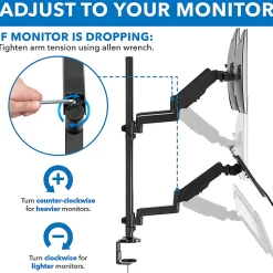 Mount-It! MI-7996 Dual Monitor Sit-Stand Desk Mount With Keyboard Tray, 38