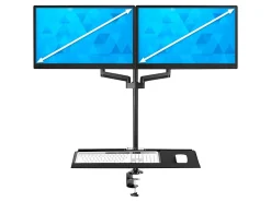 Mount-It! MI-7996 Dual Monitor Sit-Stand Desk Mount With Keyboard Tray, 38