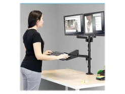 Mount-It! MI-7996 Dual Monitor Sit-Stand Desk Mount With Keyboard Tray, 38
