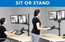 Mount-It! MI-7996 Dual Monitor Sit-Stand Desk Mount With Keyboard Tray, 38