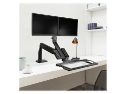 Mount-It! MI-7984 Dual-Monitor Sit-Stand Desk Riser Workstation With Gas Lift, 26