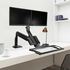 Mount-It! MI-7984 Dual-Monitor Sit-Stand Desk Riser Workstation With Gas Lift, 26